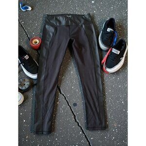 SPLENDID Black Faux Leather Leggings Size Large